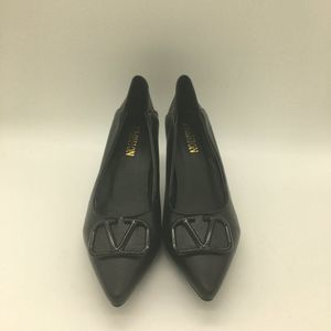 Black Low Kitten Heel Pumps Pointed Toe Dress Shoes for Office